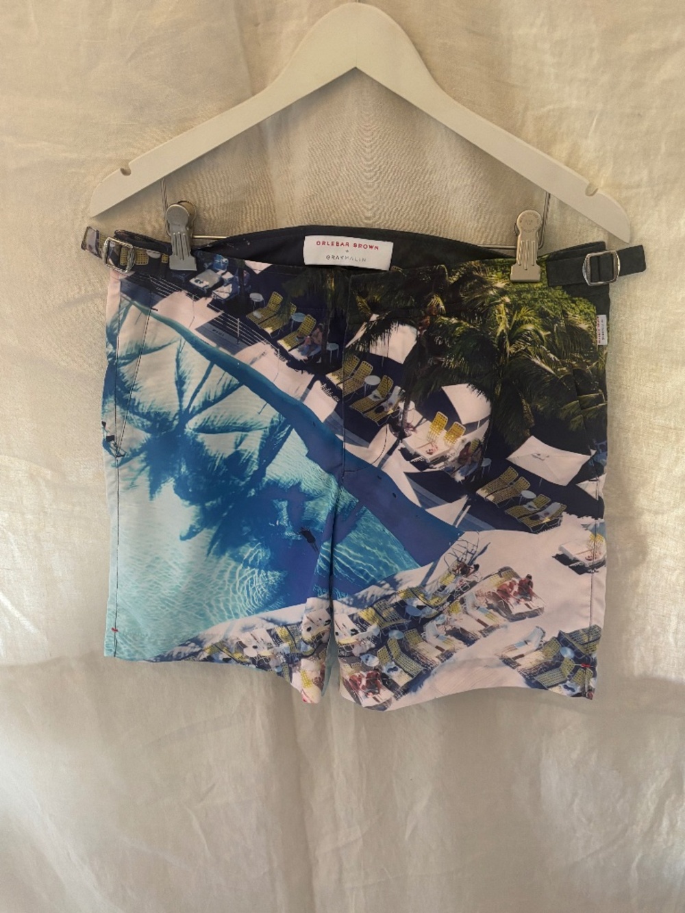OLEBAR BROWN + GRAY MALIN SWIM SHORTS